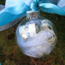 K & A wedding ornament - close up